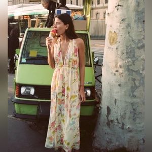 Zara Long Floral Print Dress